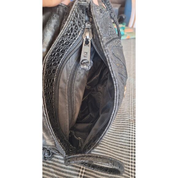 80s NAS Alentino- black tassel shoulder bag excellent vintage condition! 8" x 7" - Picture 4 of 8